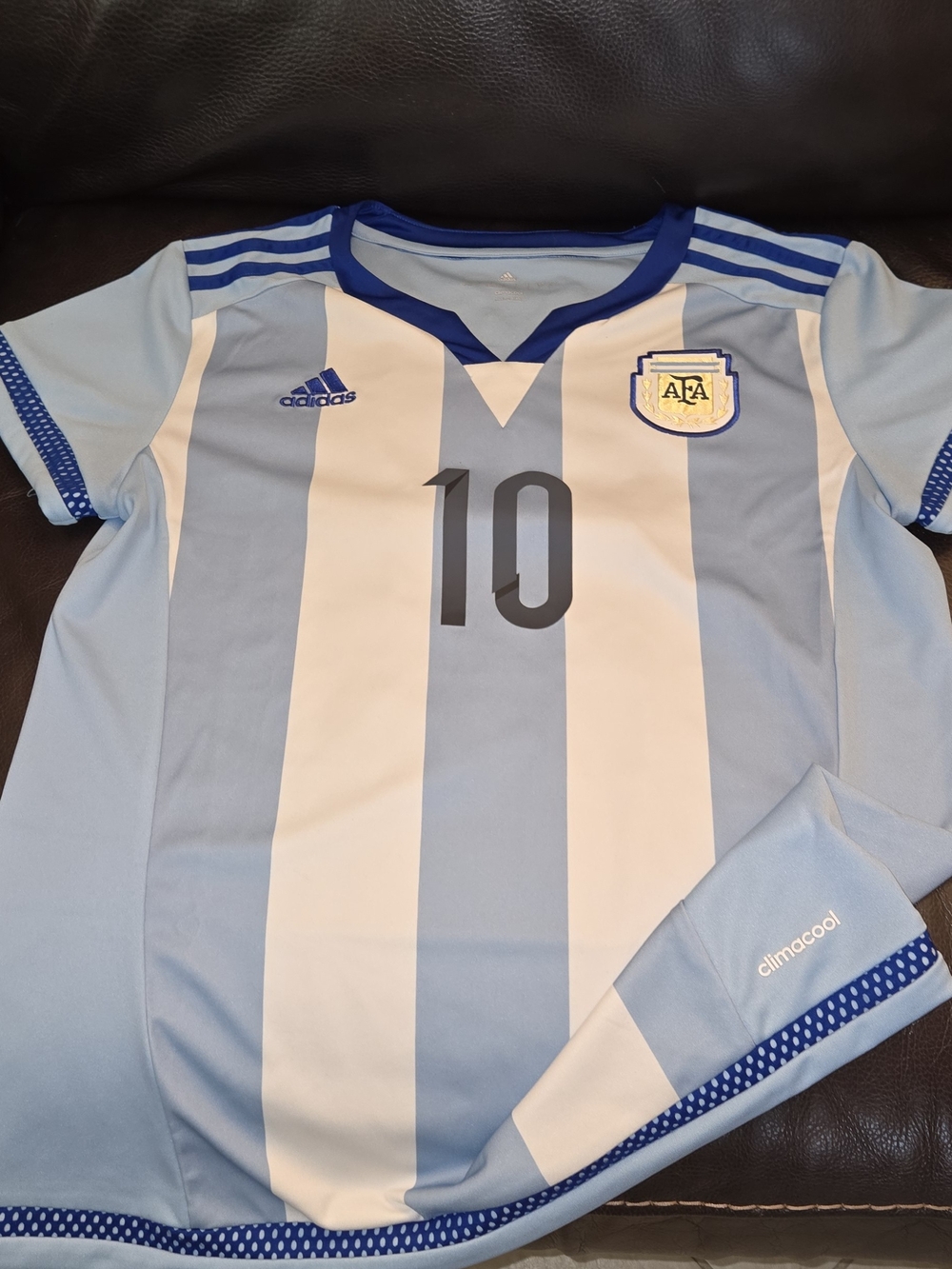 Adidas Argentina #10 Soccer Jersey - Light Blue & White